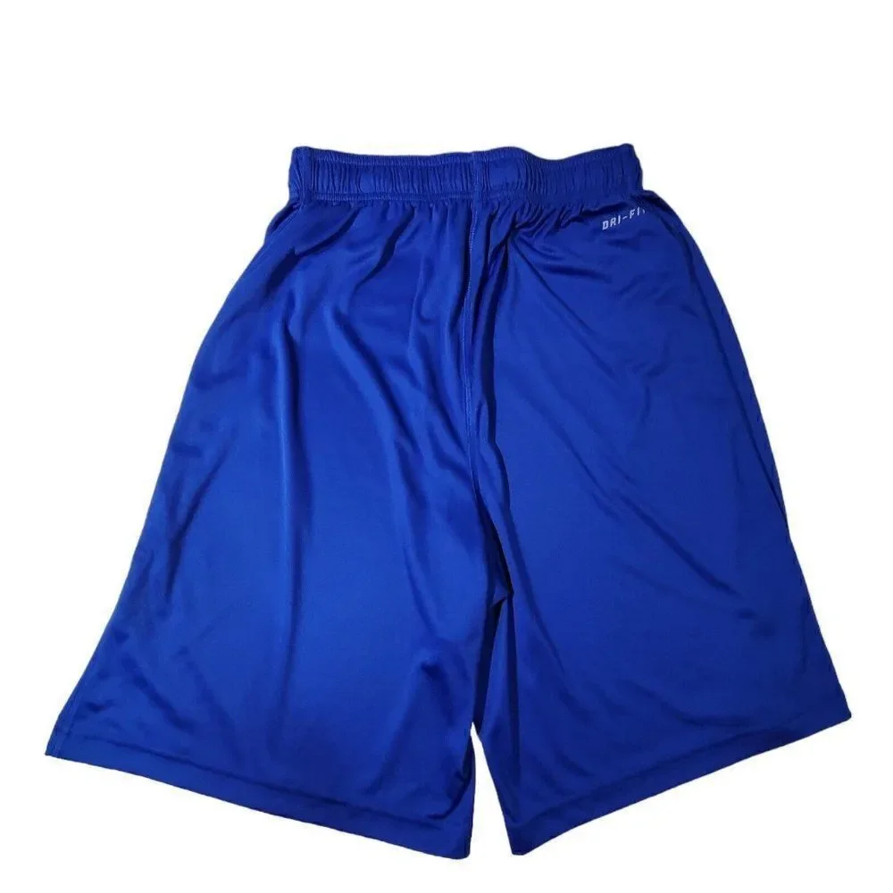 Nike‎ Basketball Shorts Boys Youth Size Medium Dri Fit Blue Drawstring Waist EUC